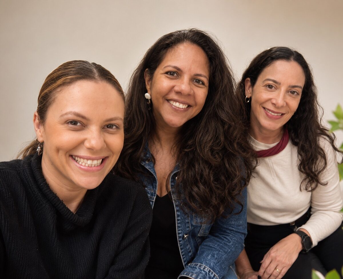 As três profissionais do Projeto Mielina